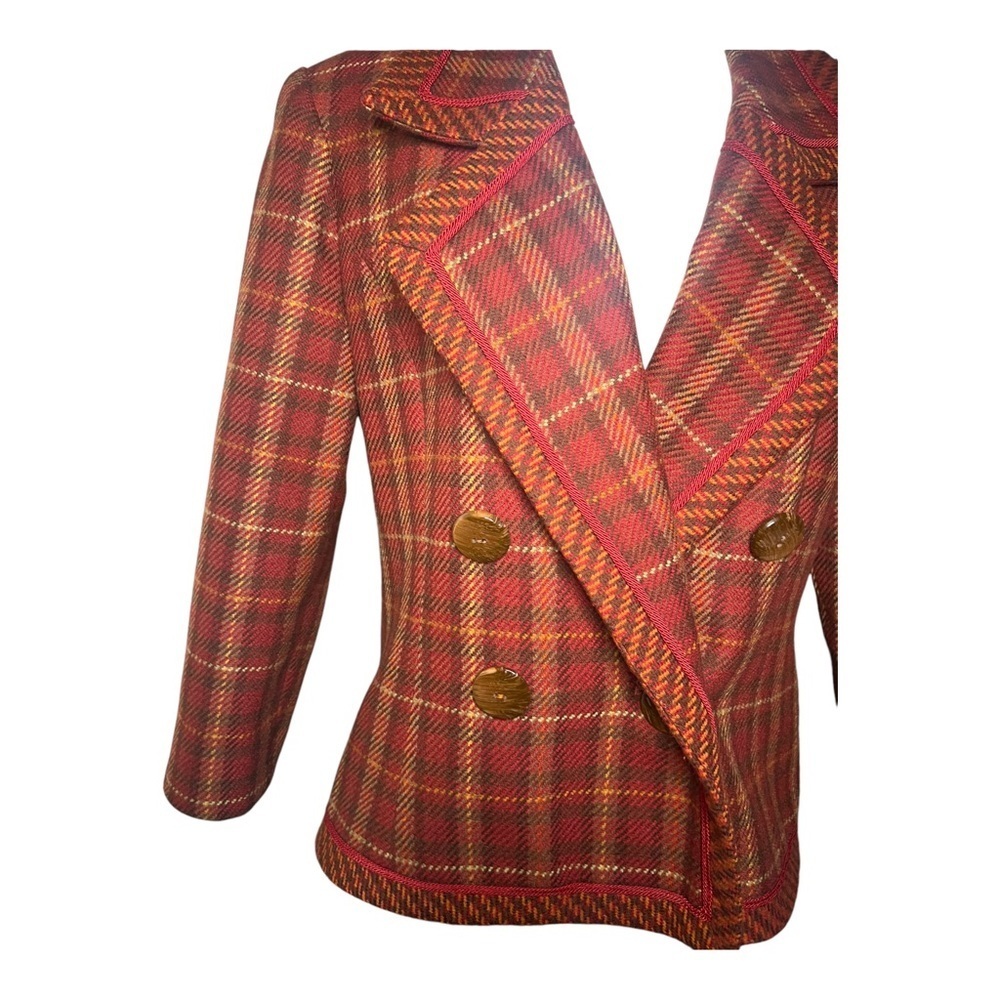 Vintage Wool 1970’s Plaid Coat 12 - Picture 4 of 8
